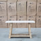 The Casper White Concrete & Acacia Timber Hall Table available to purchase from Warehouse Furniture Clearance at our next sale event.