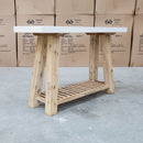 The Casper White Concrete & Acacia Timber Hall Table available to purchase from Warehouse Furniture Clearance at our next sale event.