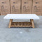 The Casper Rectangle White Concrete & Acacia Timber Coffee Table available to purchase from Warehouse Furniture Clearance at our next sale event.