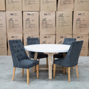 The Casper 150cm Round White Concrete Dining Table available to purchase from Warehouse Furniture Clearance at our next sale event.