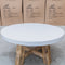 The Casper Round White Concrete & Acacia Timber Coffee Table available to purchase from Warehouse Furniture Clearance at our next sale event.