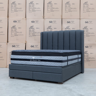 The Chester King Fabric Gas Lift Storage Bed - Charcoal available to purchase from Warehouse Furniture Clearance at our next sale event.