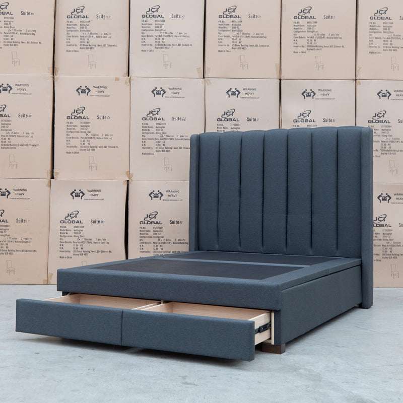 The Chester King Fabric Gas Lift Storage Bed - Charcoal available to purchase from Warehouse Furniture Clearance at our next sale event.