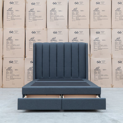 The Chester King Fabric Gas Lift Storage Bed - Charcoal available to purchase from Warehouse Furniture Clearance at our next sale event.