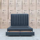 The Chester King Fabric Gas Lift Storage Bed - Charcoal available to purchase from Warehouse Furniture Clearance at our next sale event.