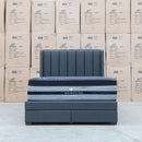The Chester King Fabric Gas Lift Storage Bed - Charcoal available to purchase from Warehouse Furniture Clearance at our next sale event.