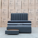 The Chester King Fabric Gas Lift Storage Bed - Charcoal available to purchase from Warehouse Furniture Clearance at our next sale event.
