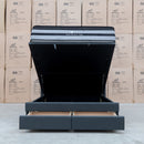The Chester King Fabric Gas Lift Storage Bed - Charcoal available to purchase from Warehouse Furniture Clearance at our next sale event.