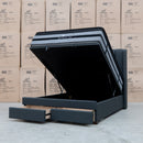 The Chester King Fabric Gas Lift Storage Bed - Charcoal available to purchase from Warehouse Furniture Clearance at our next sale event.