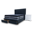 The Chester Queen Fabric Storage Bed - Charcoal available to purchase from Warehouse Furniture Clearance at our next sale event.