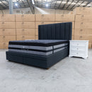 The Chester Queen Fabric Storage Bed - Charcoal available to purchase from Warehouse Furniture Clearance at our next sale event.