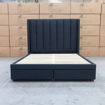 The Chester Double Fabric Storage Bed - Charcoal available to purchase from Warehouse Furniture Clearance at our next sale event.