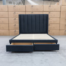 The Chester Queen Fabric Storage Bed - Charcoal available to purchase from Warehouse Furniture Clearance at our next sale event.