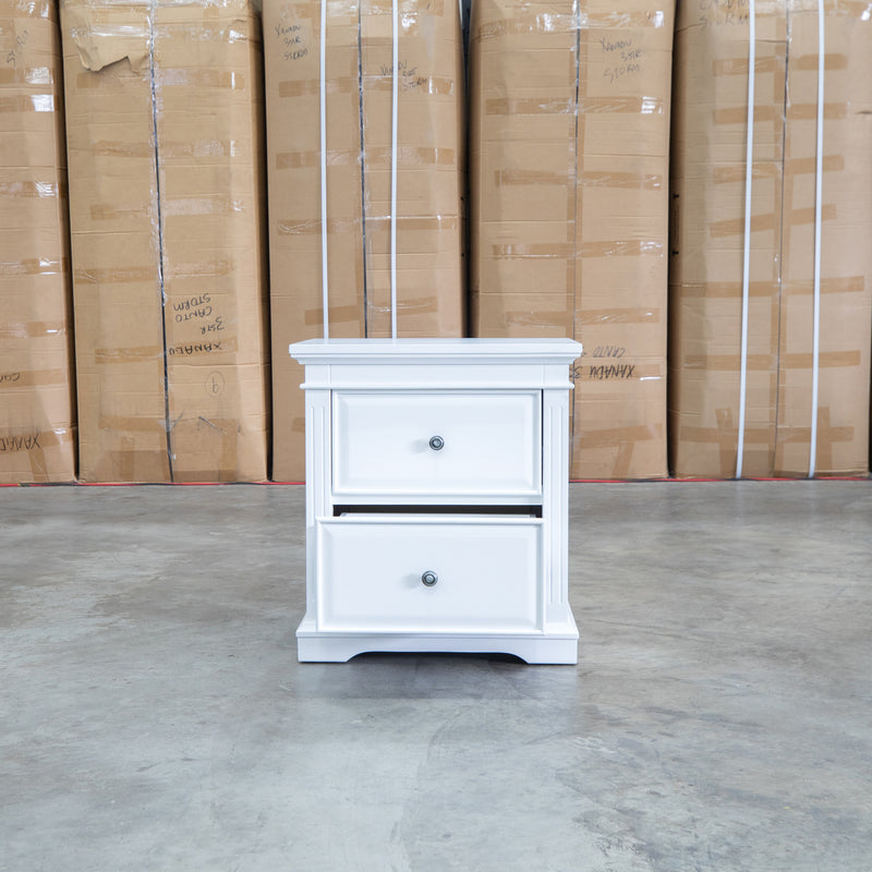 Christie 2 Drawer Bedside - White