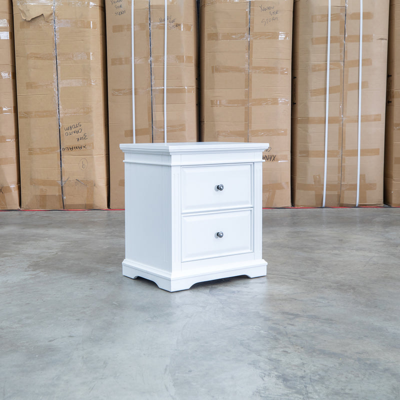 Christie 2 Drawer Bedside - White