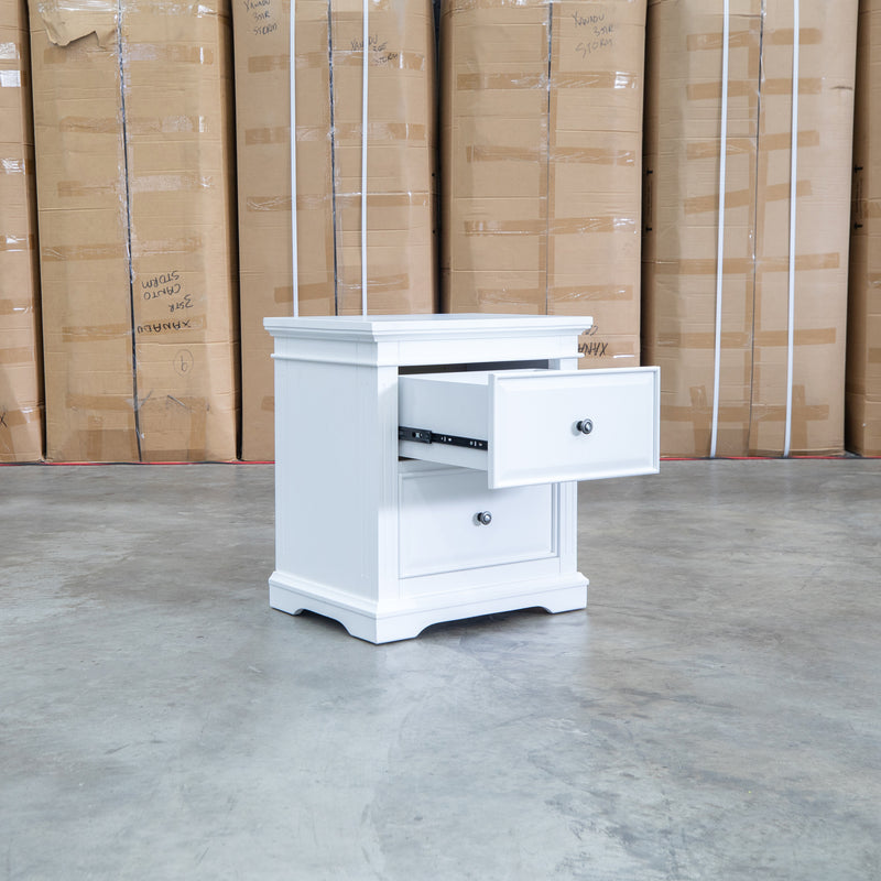 Christie 2 Drawer Bedside - White