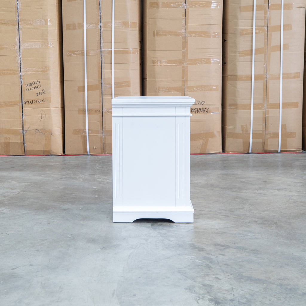 The Christie 2 Drawer Bedside - White available to purchase from Warehouse Furniture Clearance at our next sale event.