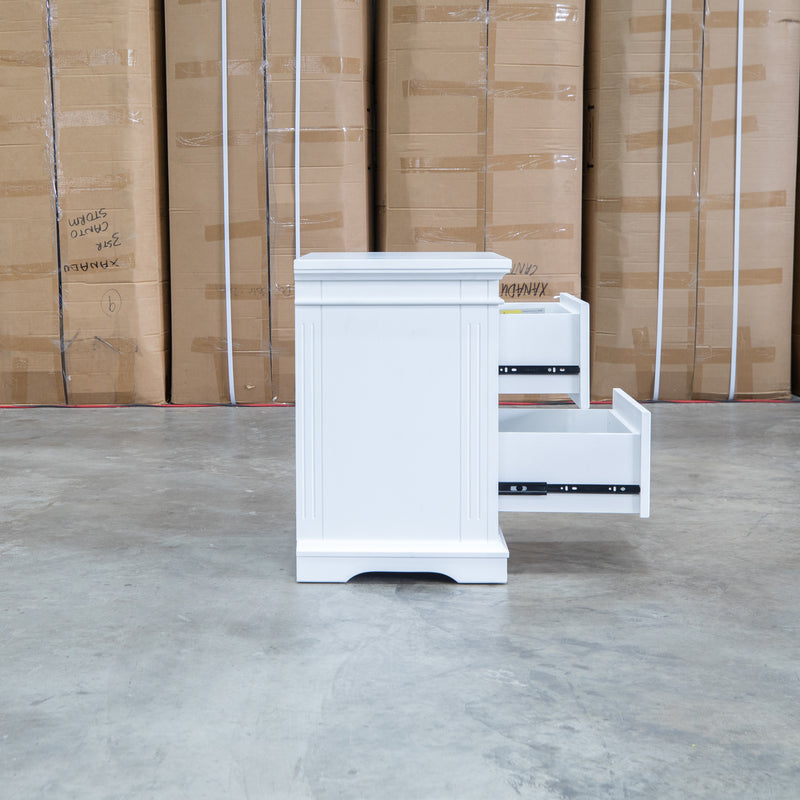 Christie 2 Drawer Bedside - White