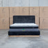 The Clara King Upholstered Bed with Solid Timber Plinth - Black