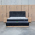 The Clara King Upholstered Bed with Solid Timber Plinth - Black