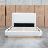 The Clara Queen Upholstered Bed with Solid Timber Plinth - Cream
