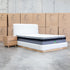 The Clara Queen Upholstered Bed with Solid Timber Plinth - Cream
