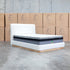 The Clara Queen Upholstered Bed with Solid Timber Plinth - Cream