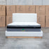 The Clara Queen Upholstered Bed with Solid Timber Plinth - Cream