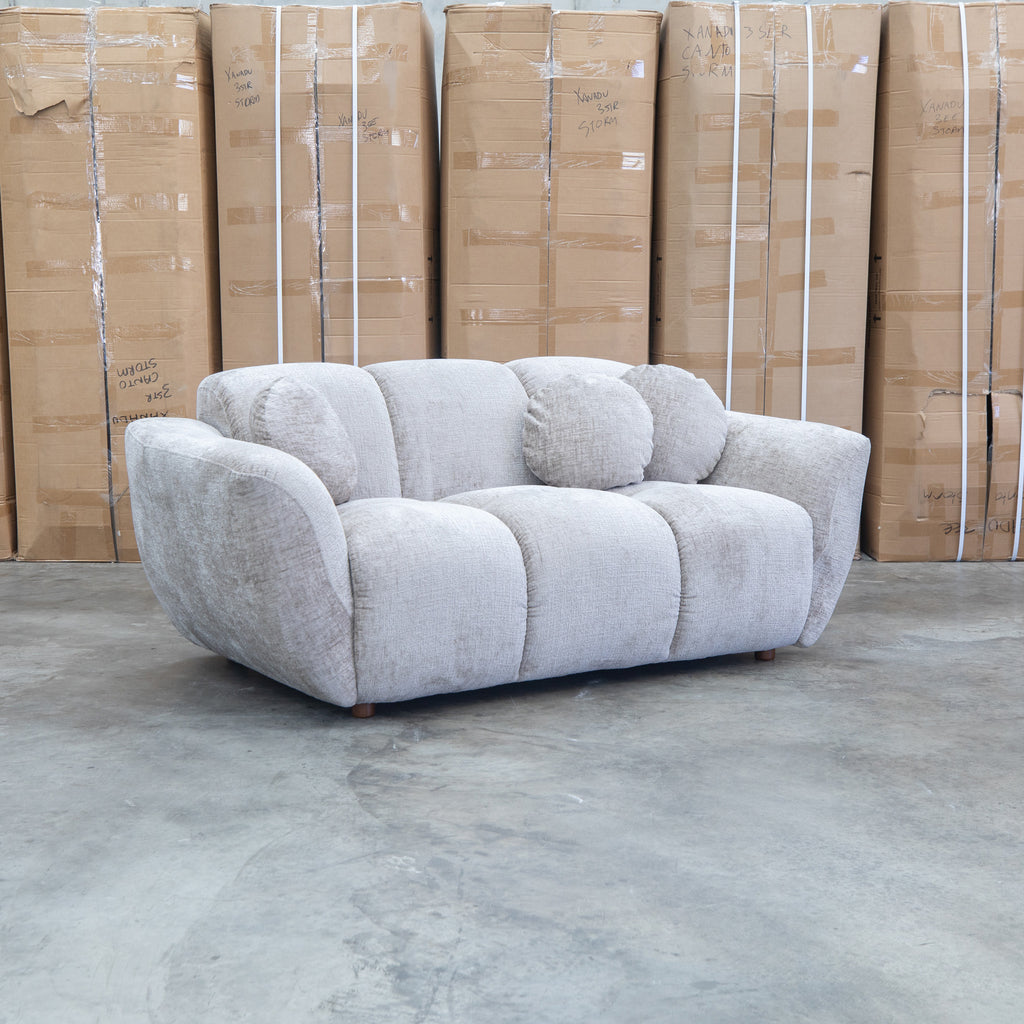 The Cloud Plush Fabric Two Seat Sofa - Bark available to purchase from Warehouse Furniture Clearance at our next sale event.