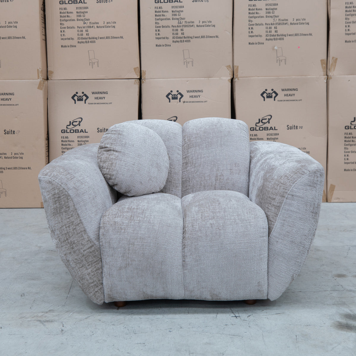 The Cloud Plush Fabric Single Armchair - Bark available to purchase from Warehouse Furniture Clearance at our next sale event.
