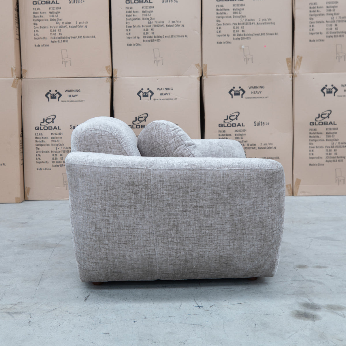 The Cloud Plush Fabric Single Armchair - Bark available to purchase from Warehouse Furniture Clearance at our next sale event.