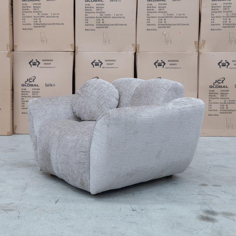 The Cloud Plush Fabric Single Armchair - Bark available to purchase from Warehouse Furniture Clearance at our next sale event.