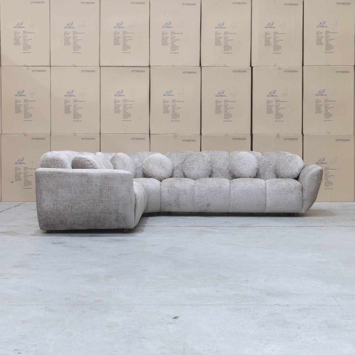 The Cloud Plush Fabric Corner Lounge - Bark available to purchase from Warehouse Furniture Clearance at our next sale event.