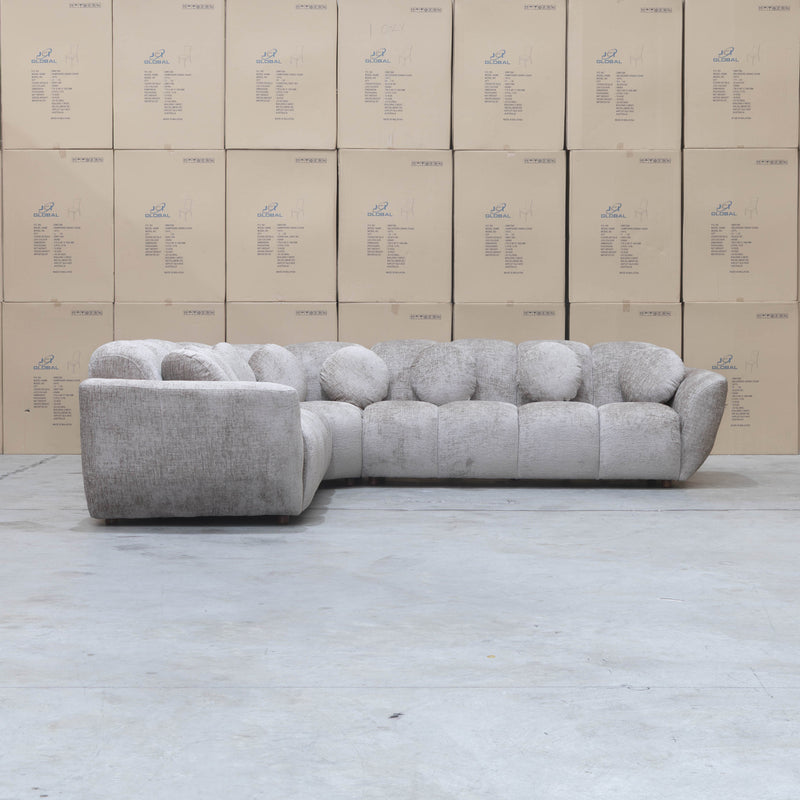 The Cloud Plush Fabric Corner Lounge - Bark available to purchase from Warehouse Furniture Clearance at our next sale event.