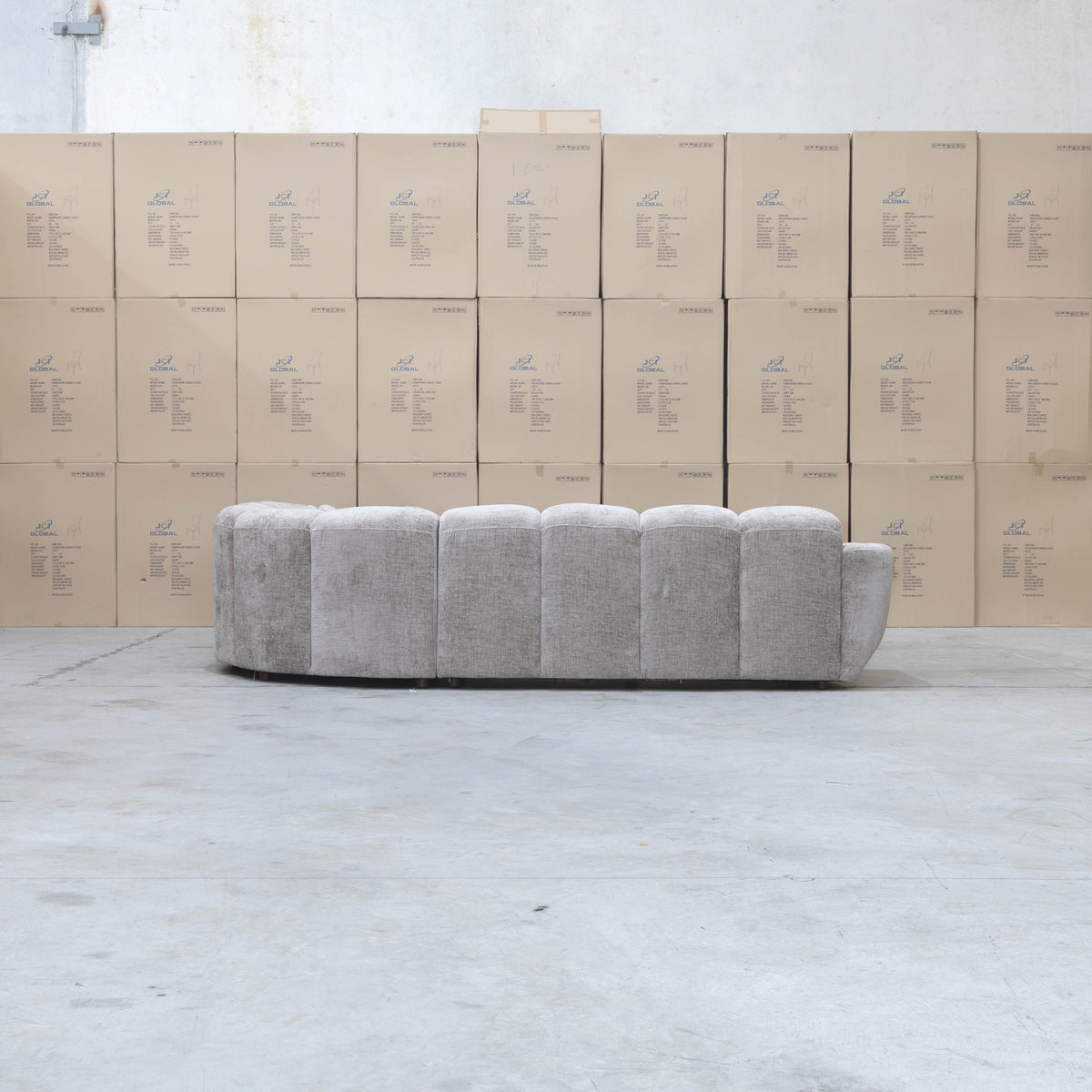 The Cloud Plush Fabric Corner Lounge - Bark available to purchase from Warehouse Furniture Clearance at our next sale event.
