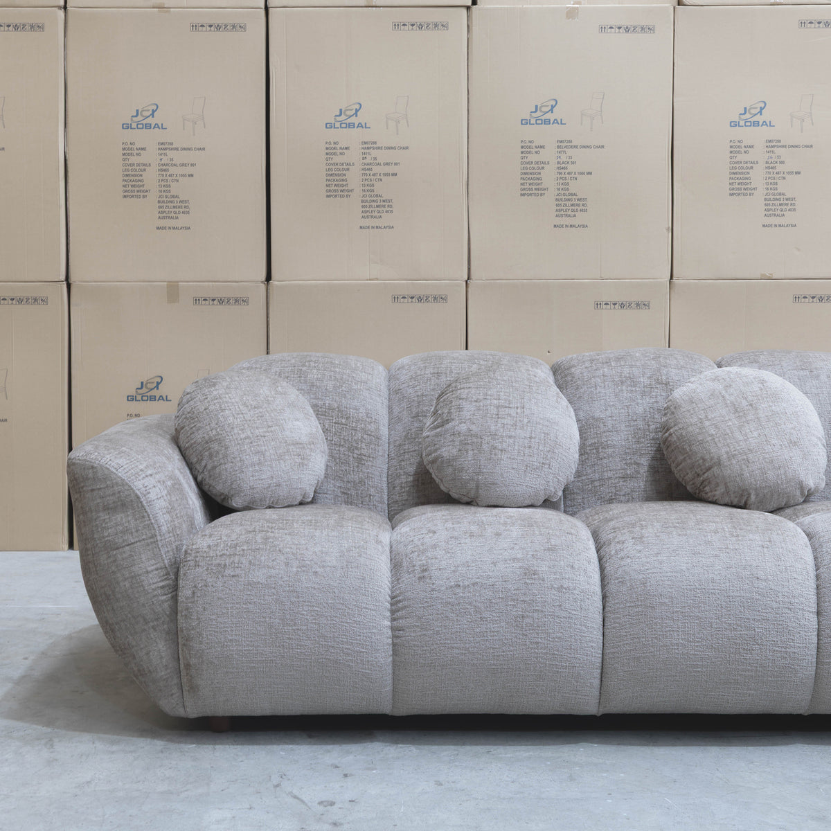 The Cloud Plush Fabric Corner Lounge - Bark available to purchase from Warehouse Furniture Clearance at our next sale event.