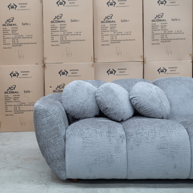 The Cloud Plush Fabric Corner Lounge - Slate available to purchase from Warehouse Furniture Clearance at our next sale event.