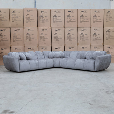 The Cloud Plush Fabric Corner Lounge - Slate available to purchase from Warehouse Furniture Clearance at our next sale event.