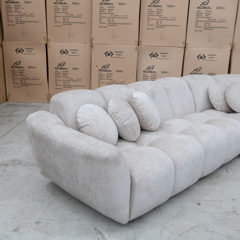 The Cloud Plush Fabric Corner Lounge - Oat - Available After 13th May available to purchase from Warehouse Furniture Clearance at our next sale event.