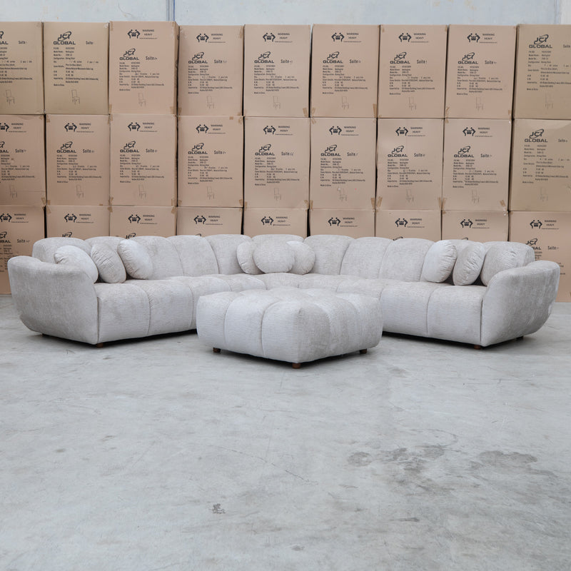 The Cloud Plush Fabric Corner Lounge - Oat - Available After 13th May available to purchase from Warehouse Furniture Clearance at our next sale event.