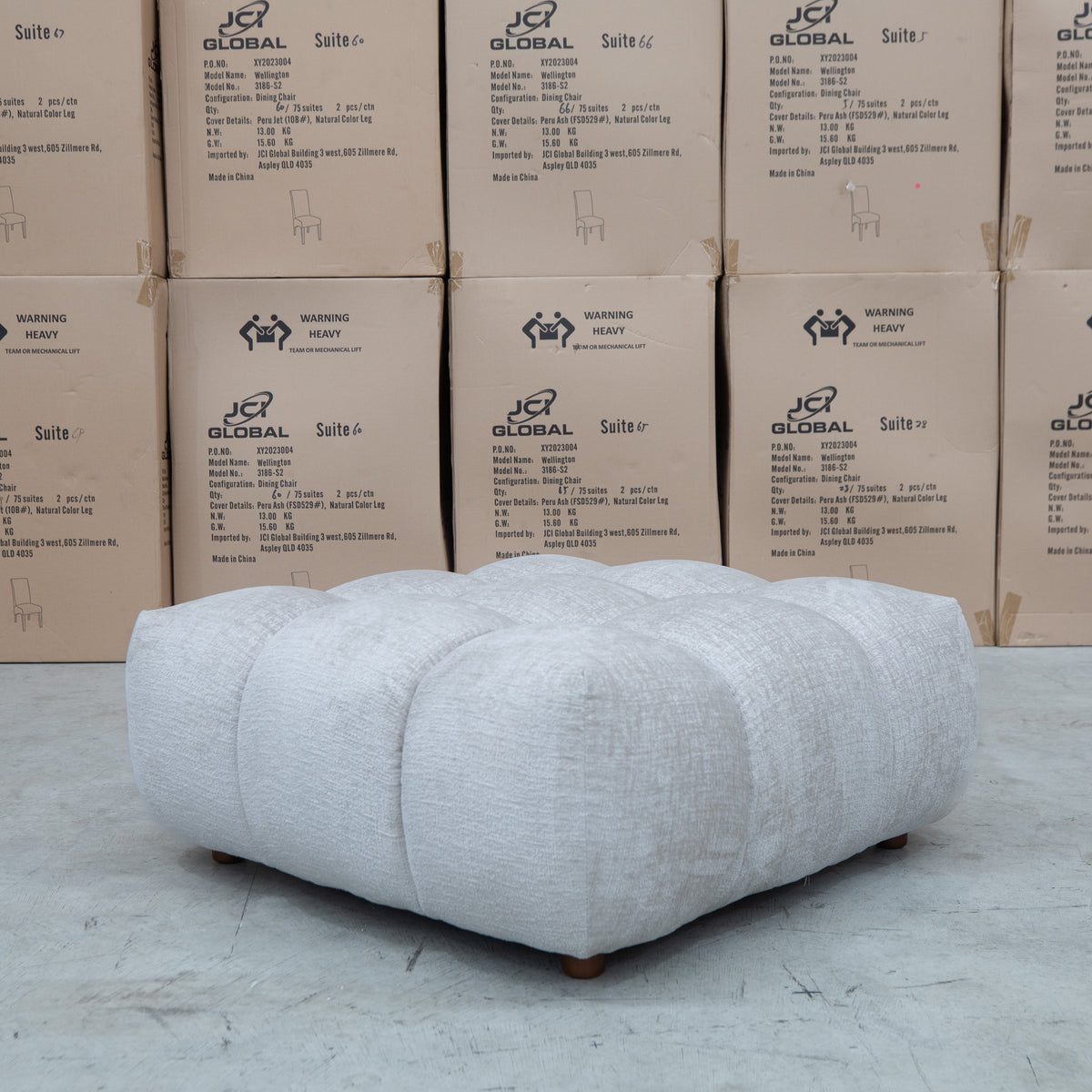 The Cloud Plush Fabric Ottoman - Oat available to purchase from Warehouse Furniture Clearance at our next sale event.