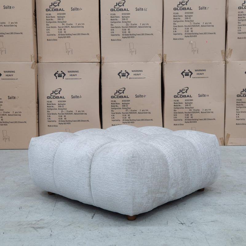 The Cloud Plush Fabric Ottoman - Oat - Available After 13th May available to purchase from Warehouse Furniture Clearance at our next sale event.