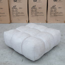The Cloud Plush Fabric Ottoman - Oat - Available After 13th May available to purchase from Warehouse Furniture Clearance at our next sale event.