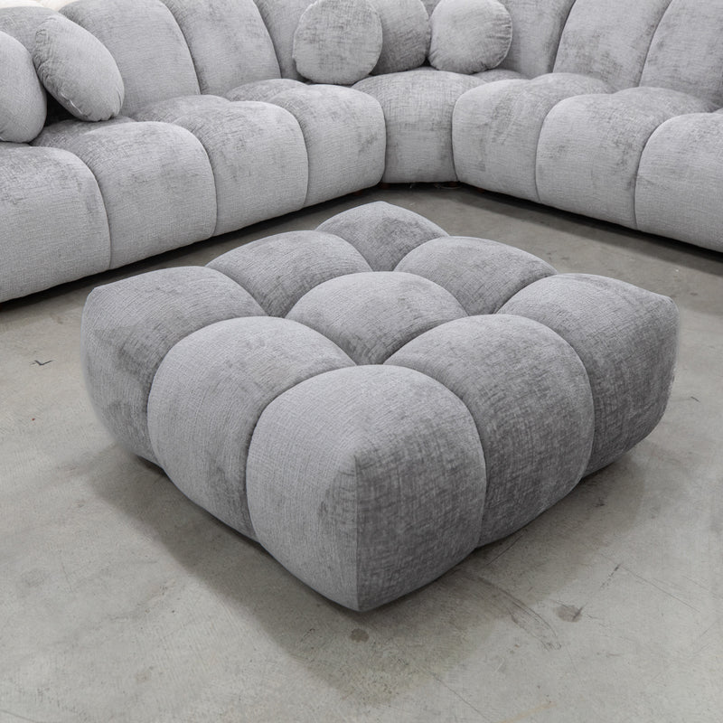 The Cloud Plush Fabric Ottoman - Slate - Available After 13th May available to purchase from Warehouse Furniture Clearance at our next sale event.