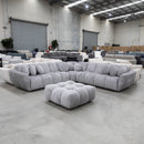 The Cloud Plush Fabric Ottoman - Slate - Available After 13th May available to purchase from Warehouse Furniture Clearance at our next sale event.