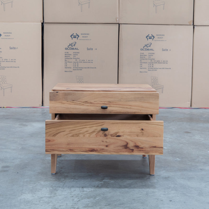 The Clunes Two Drawer Camphor Timber Bedside