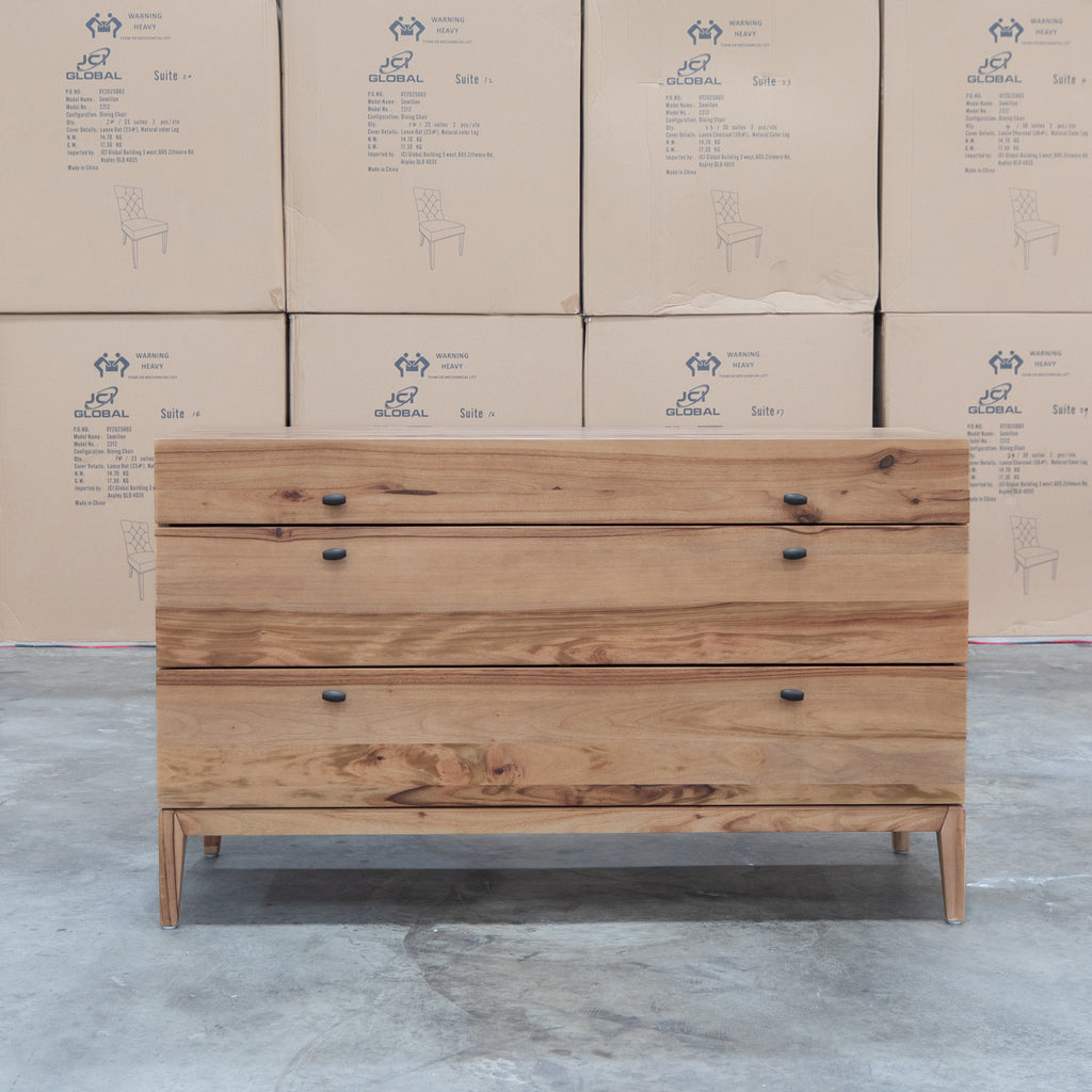 The Clunes Camphor Timber Six Drawer Dresser available to purchase from Warehouse Furniture Clearance at our next sale event.