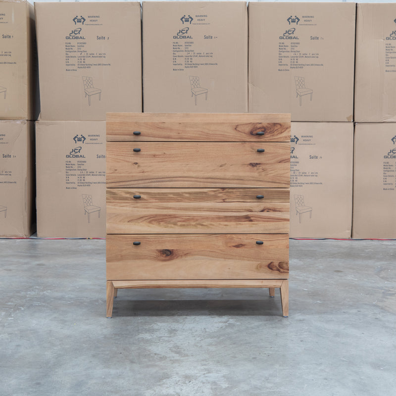 The Clunes Camphor Timber Five Drawer Tallboy