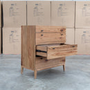 Clunes Camphor Timber Five Drawer Tallboy - Warehouse Furniture Clearance