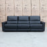 The Cobble Electric Three Seat Leather Recliner Lounge - Black